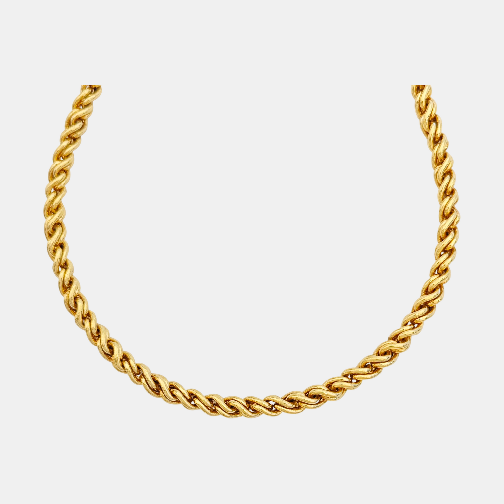 Twist Round Metal Gold Necklace