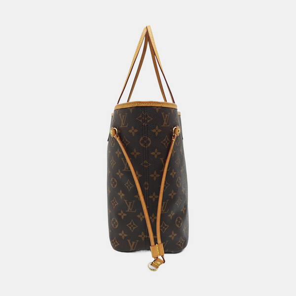 NEVERFULL MM Monogram Coated Canvas Brown