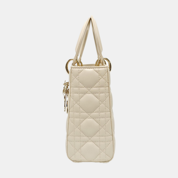 Lady Dior Small Cannage Lambskin White