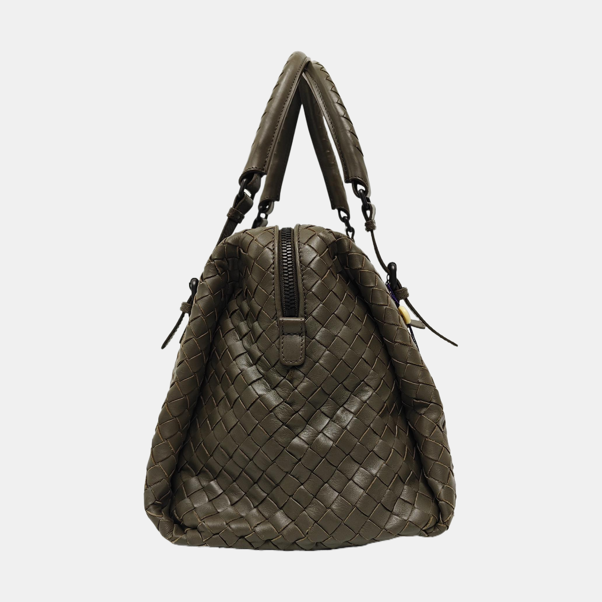 Calfskin Top Handle Bag Gray