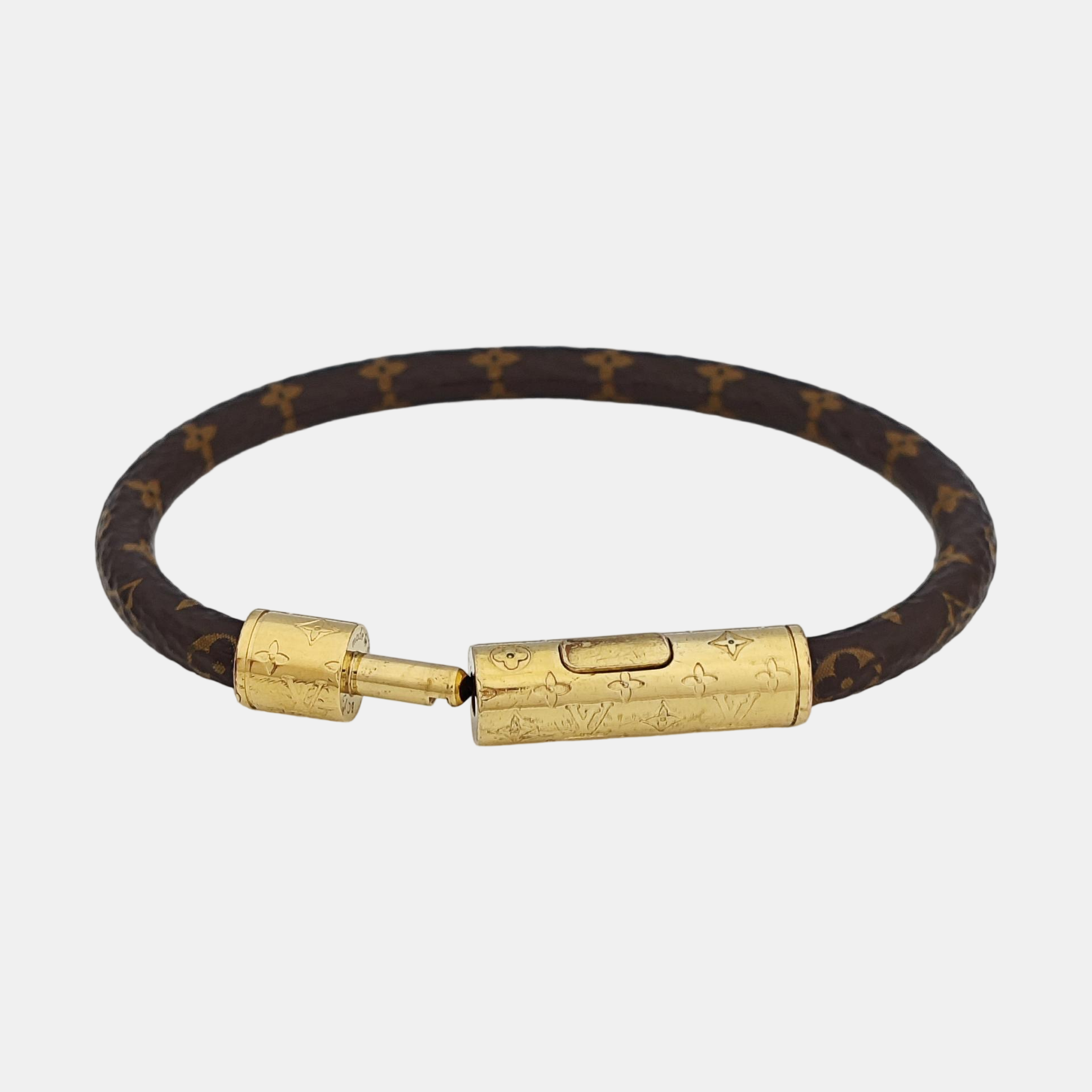 CONFIDENTIEL Coated Canvas Brown Bangle