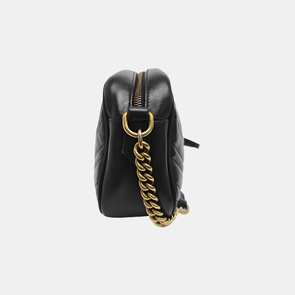 GG Marmont Small Quilted Calfskin Black
