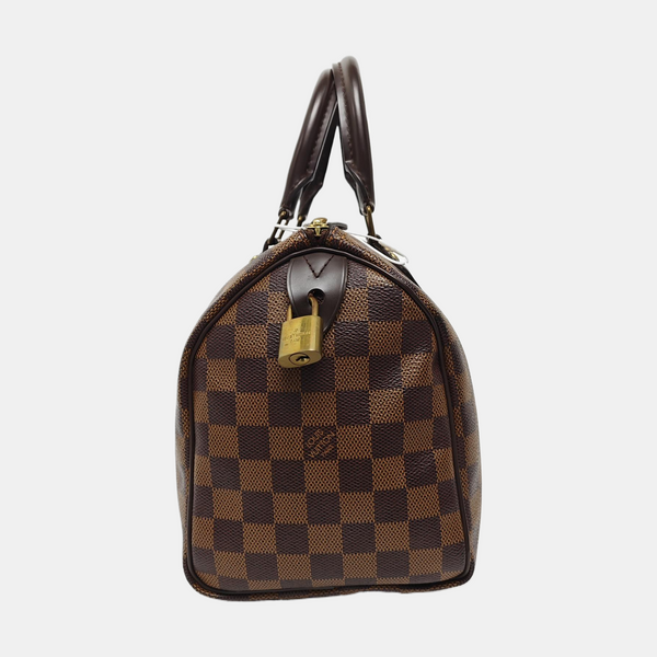 SPEEDY 25 Damier Ebene Coated Canvas Brown