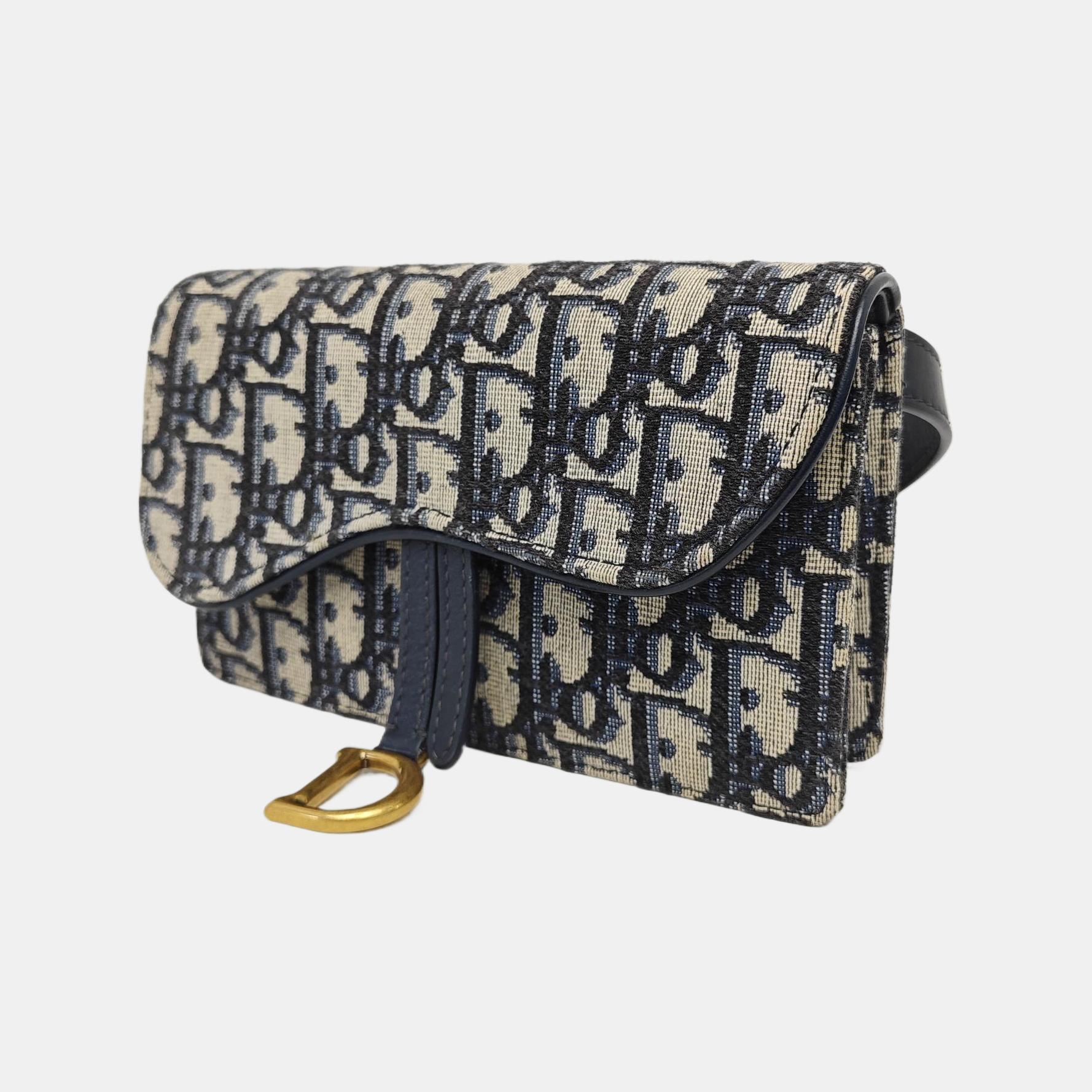 Saddle Mini Oblique Canvas Blue