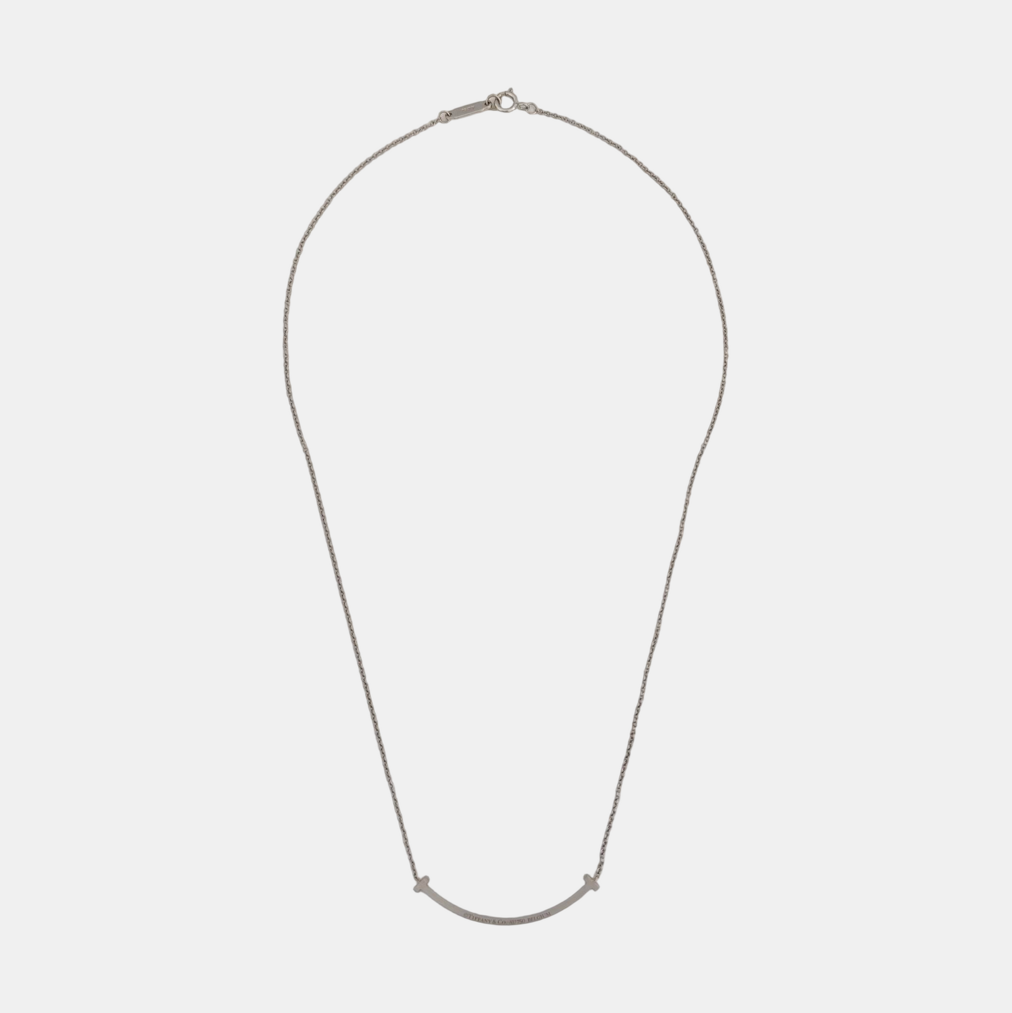 Tiffany T 18k White Gold Silver Necklace