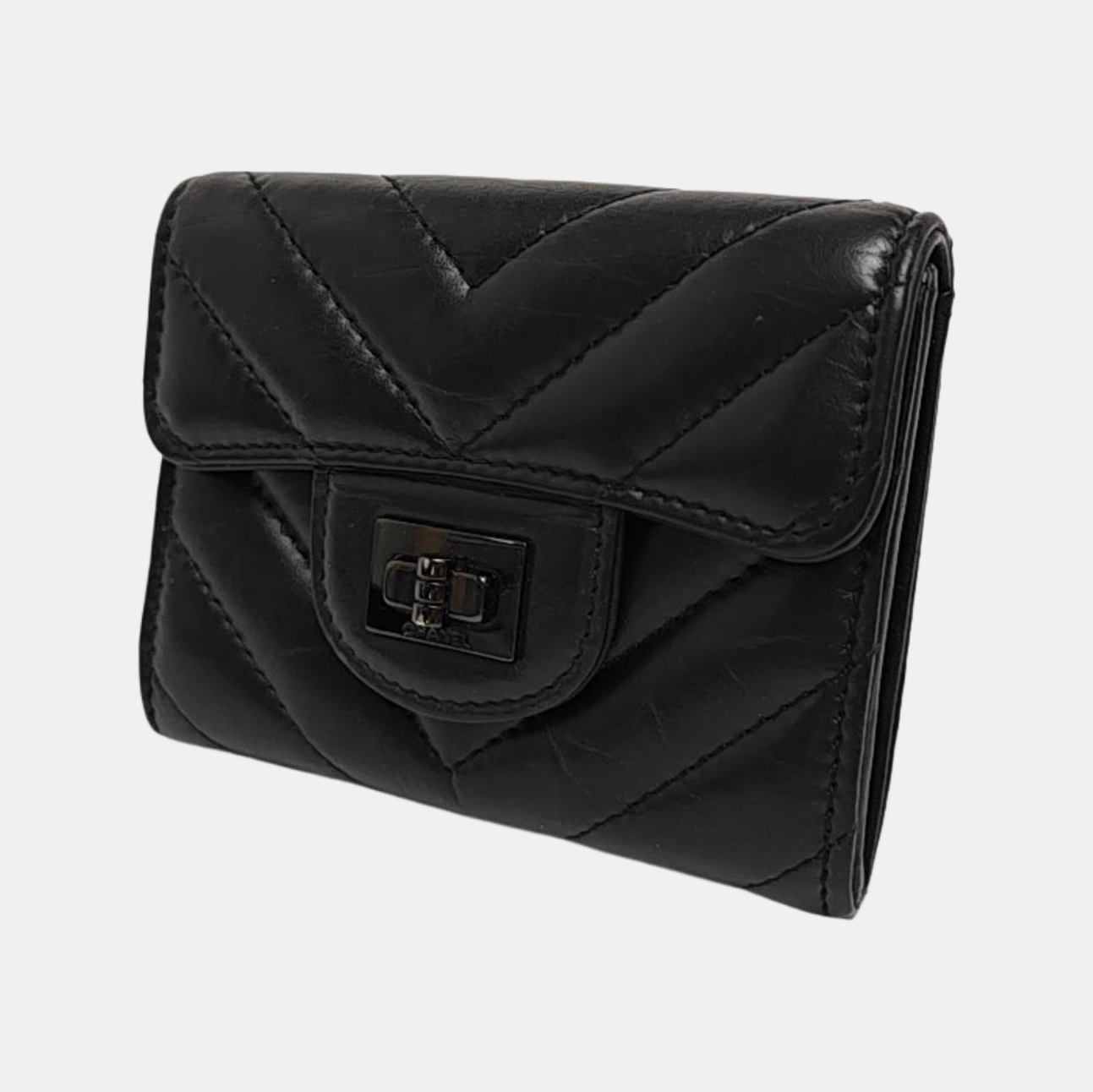2.55 Chevron Calfskin Black Wallet