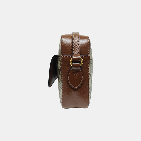 Horsebit 1955 Small Coated Canvas Beige