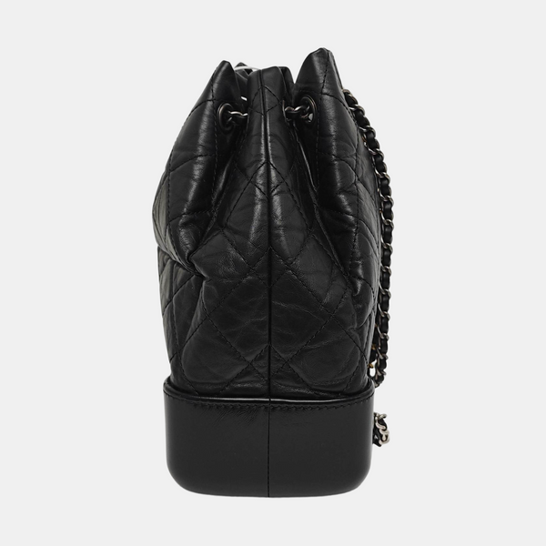 GABRIELLE Small Quilted Calfskin Black