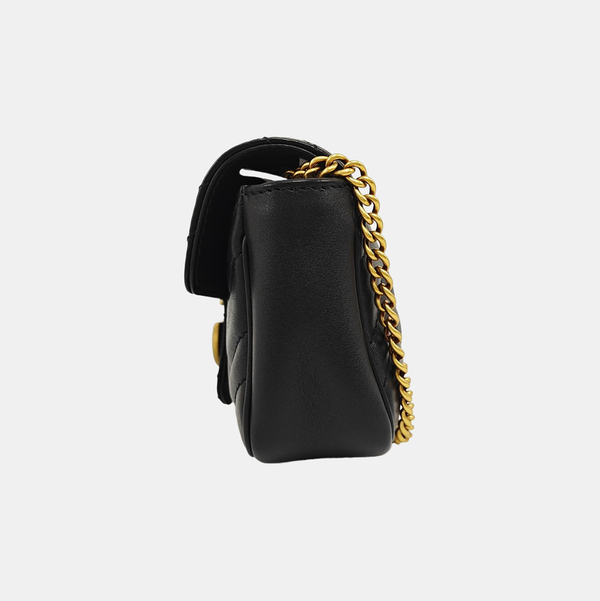 GG Marmont Mini Quilted Calfskin Black