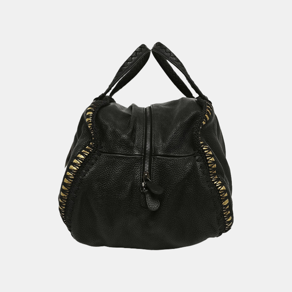 Calfskin Top Handle Bag Black