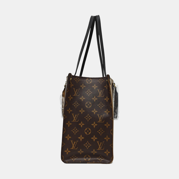 ONTHEGO MM Monogram Coated Canvas Brown