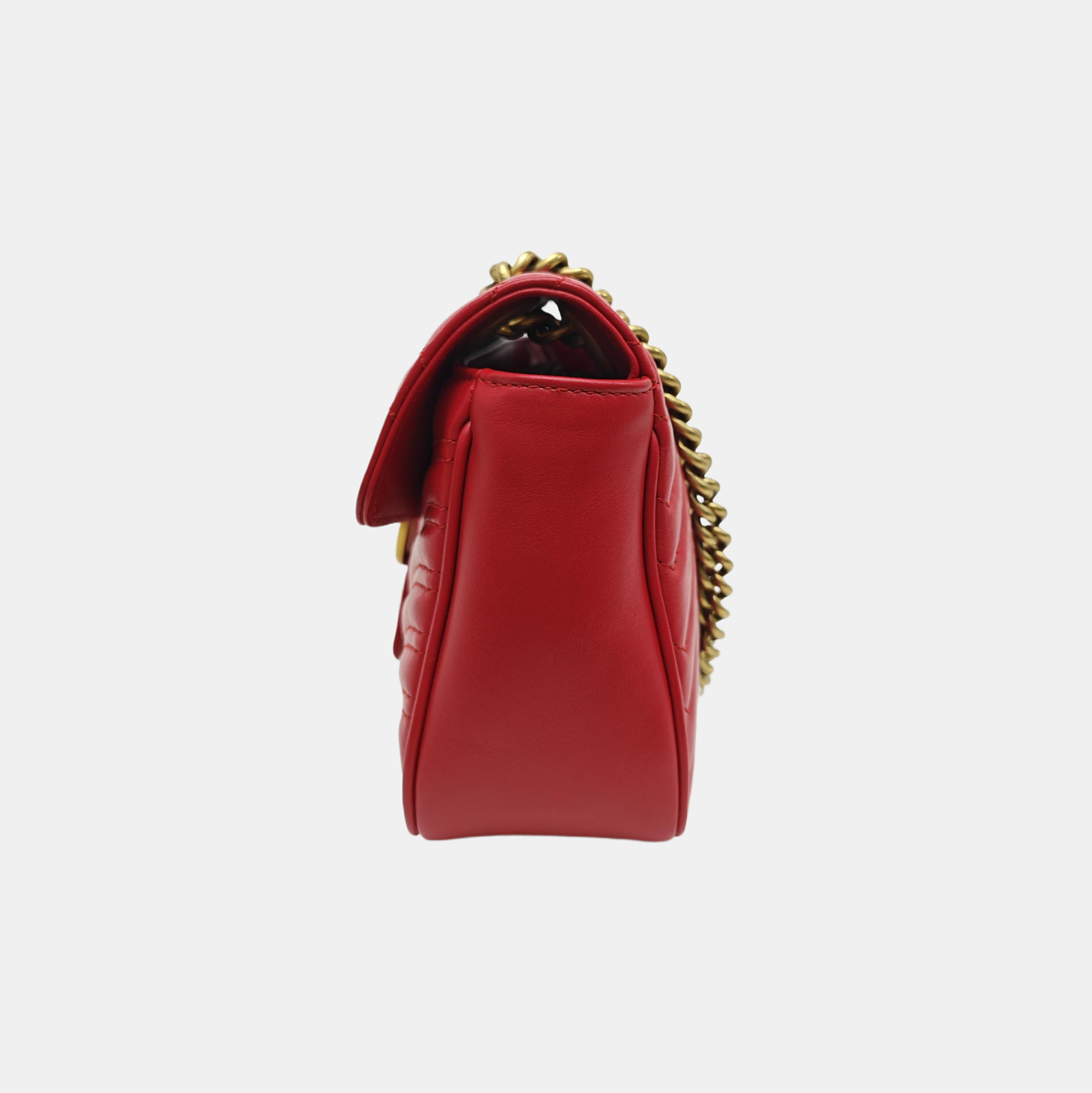GG Marmont Medium Quilted Calfskin Red