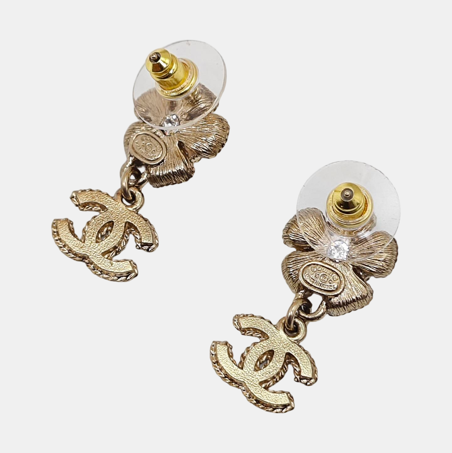 CC Logo Metal Gold Earrings