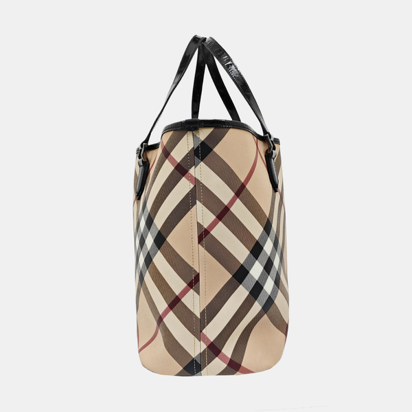 Coated Canvas Tote Bag Beige