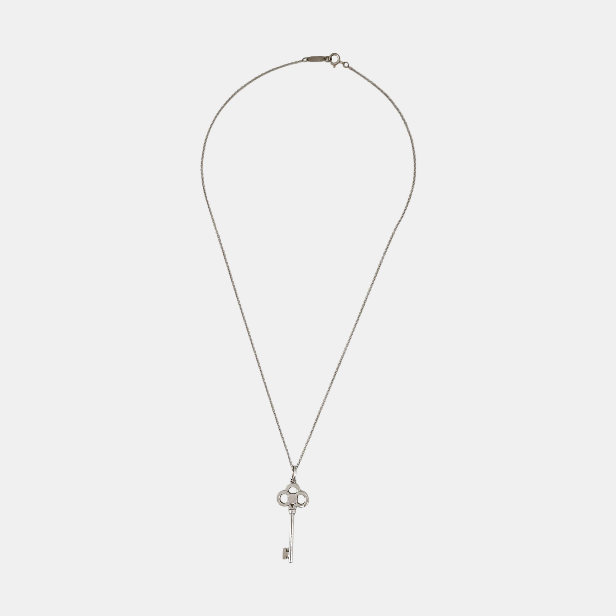 Tiffany Keys 18k White Gold Silver Necklace