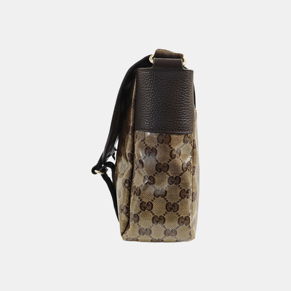 Monogram Coated Canvas Crossbody Bag Beige