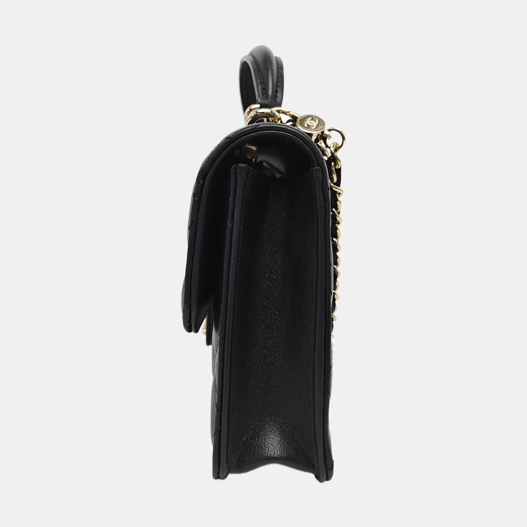 Quilted Lambskin Shoulder Bag Mini Black