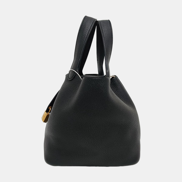 Authenticated pre-owned  Picotin Lock Clemence Black - Bucket Bag at Looply