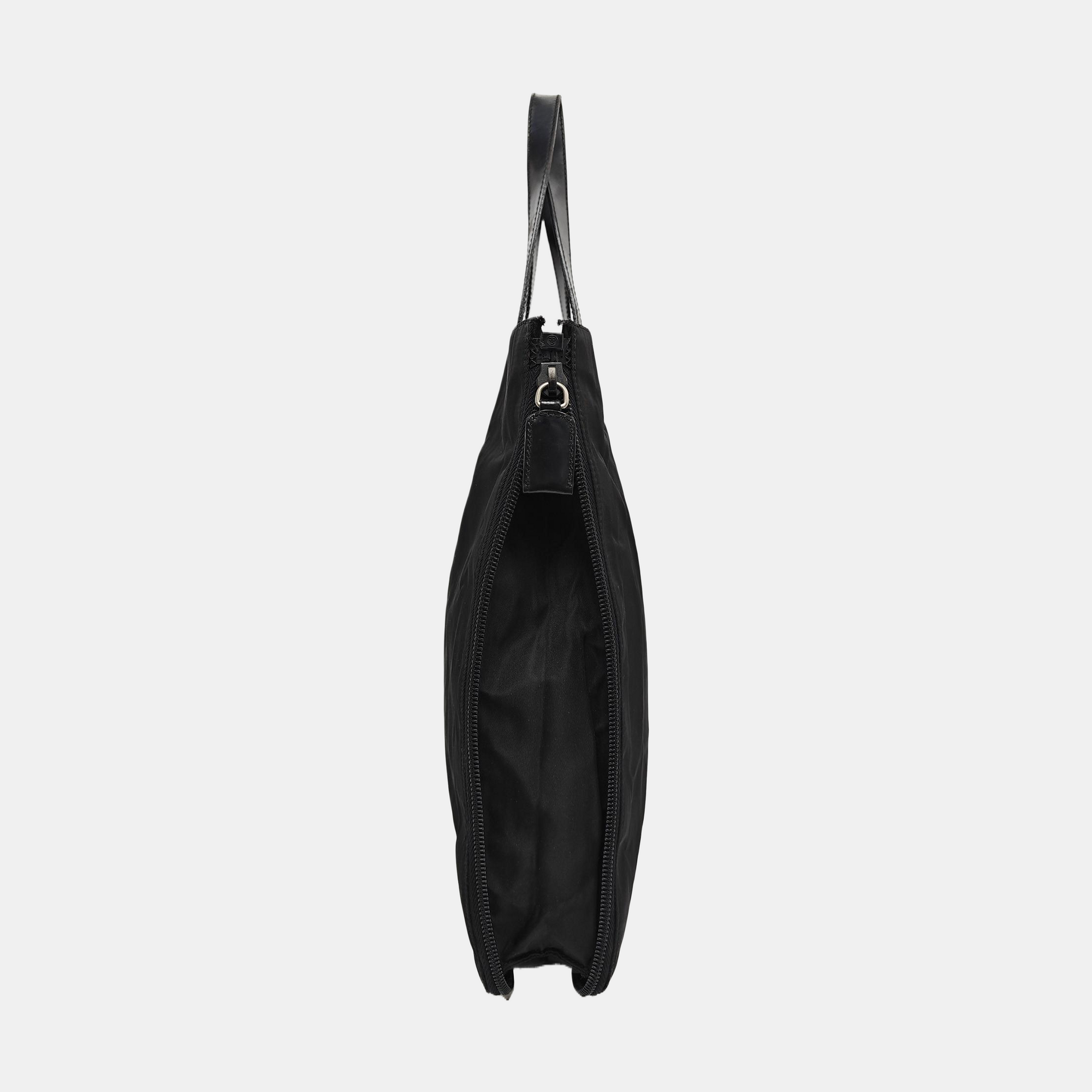 Nylon Top Handle Bag Black