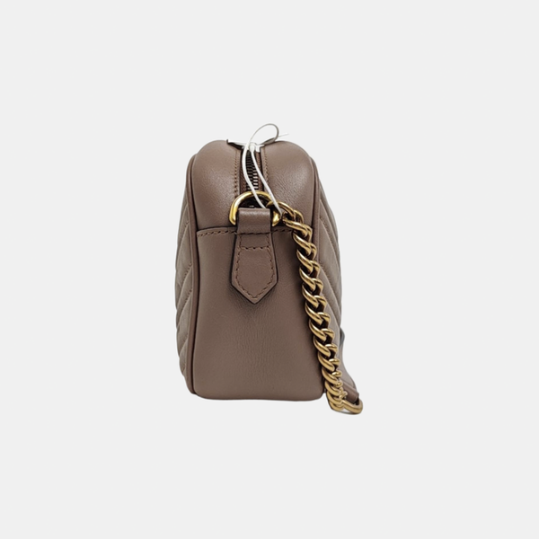 GG Marmont Small Quilted Calfskin Beige