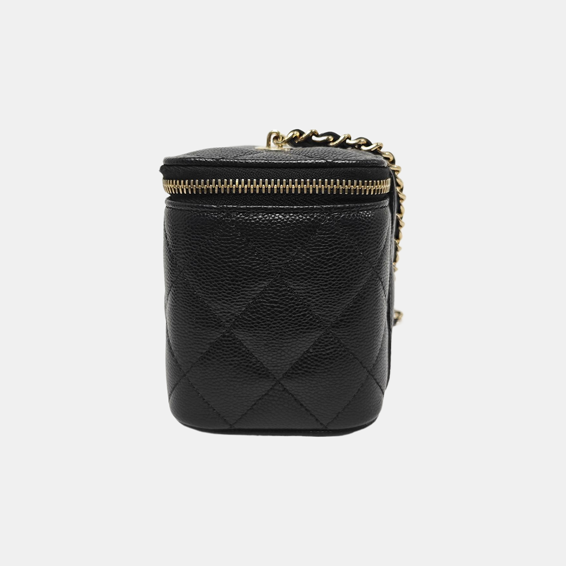 VANITY CASE Small Quilted Grained Calfskin Black