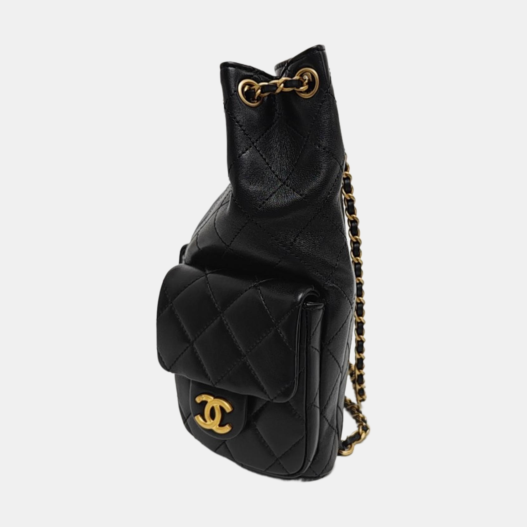 Quilted Lambskin Backpack Black
