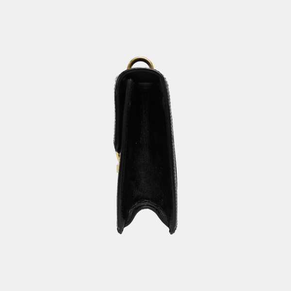 Sylvie Small Monogram Velvet Black