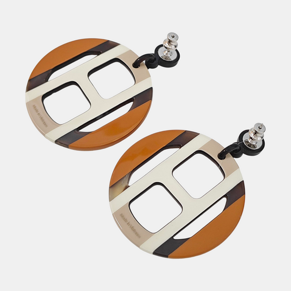 Metal Brown Stud Earrings