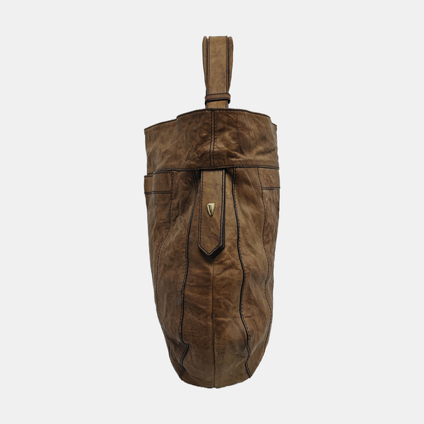 Calfskin Shoulder Bag Brown