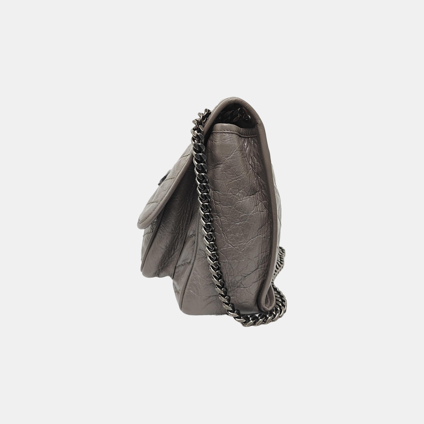 NIKI Medium Chevron Calfskin Gray