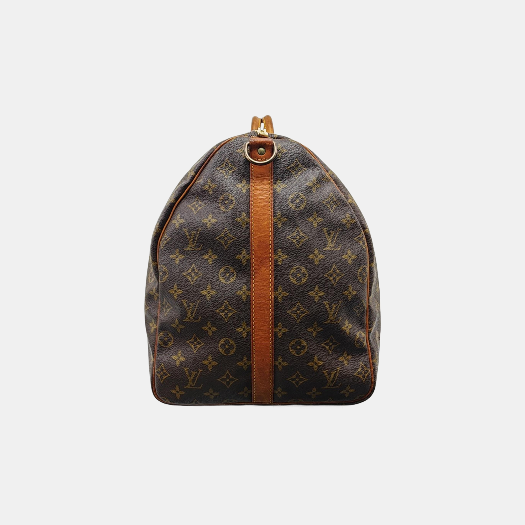 KEEPALL 60 Monogram Coated Canvas Brown