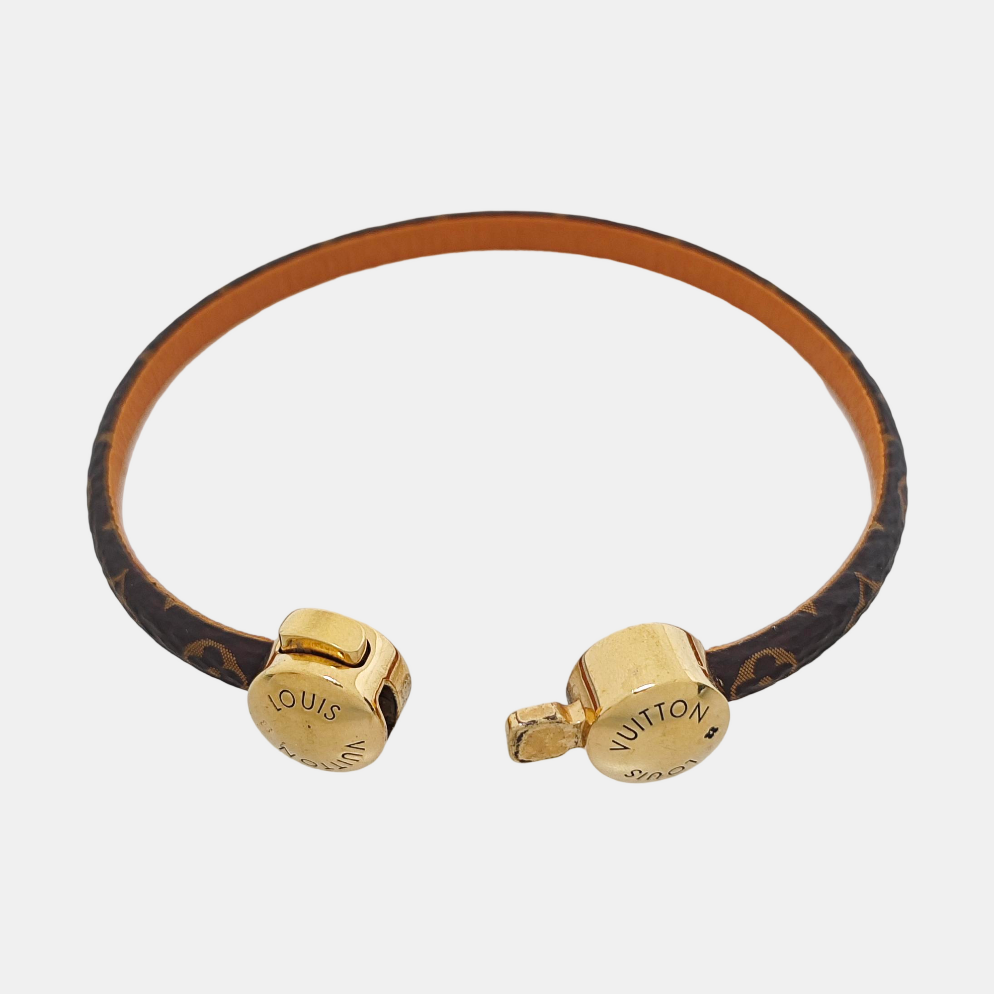 HISTORIC MINI MONOGRAM Leather Brown Bangle