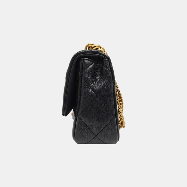 CLASSIC FLAP Medium Quilted Grained Calfskin Black