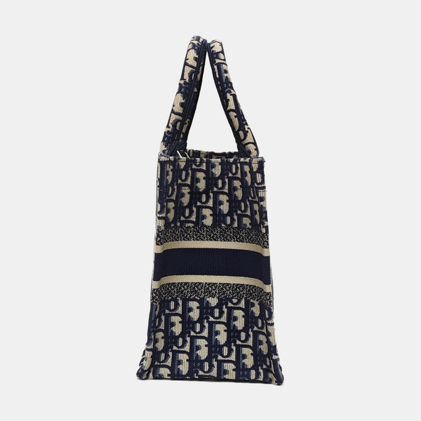 Book Tote Small Oblique Canvas Blue