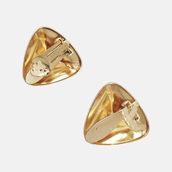 Metal Gold Clip On Earrings