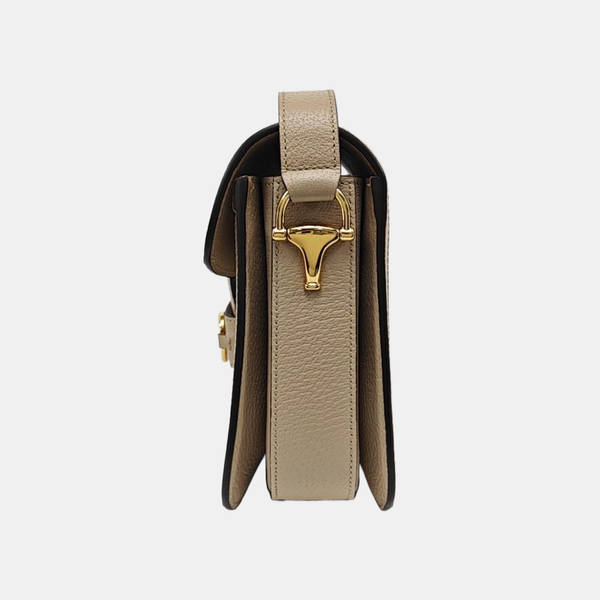Horsebit 1955 Small Monogram Coated Canvas Beige