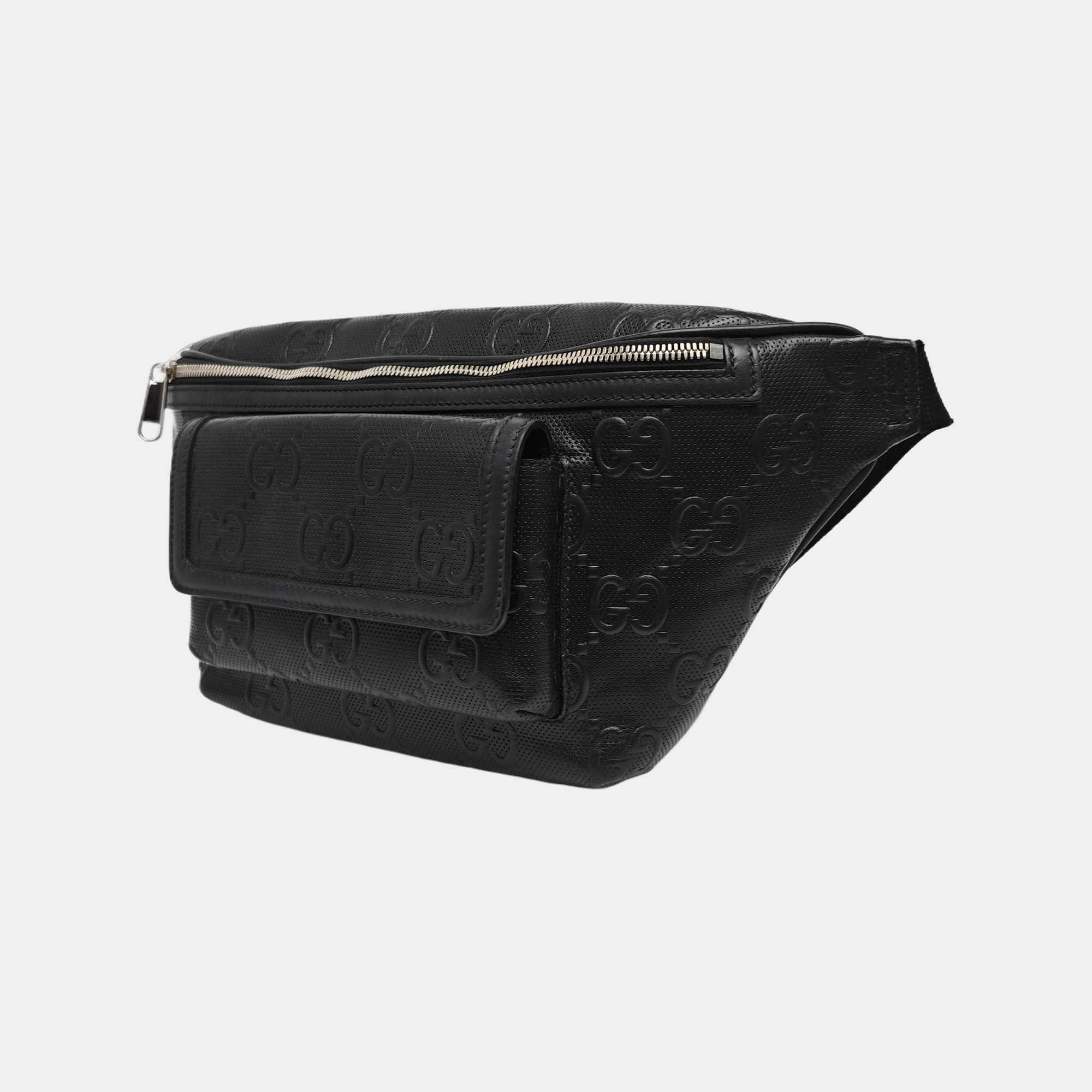 Monogram Calfskin Belt Bag Black