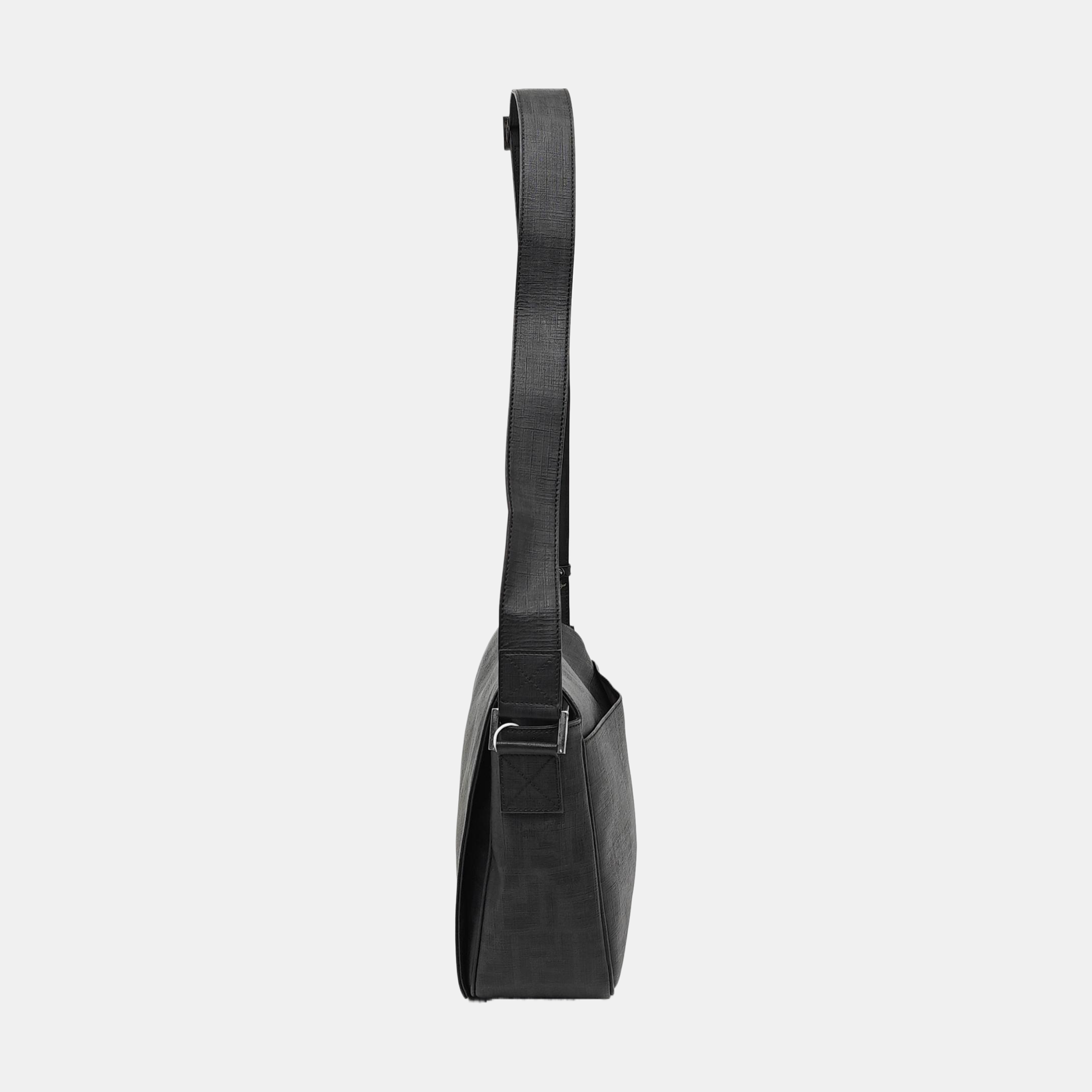 Monogram Coated Canvas Shoulder Bag Black