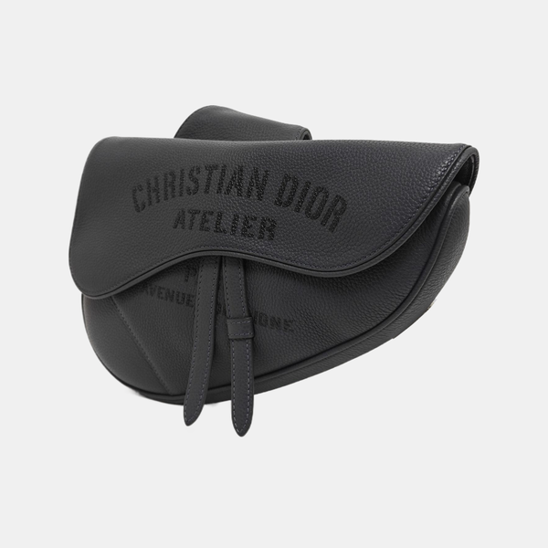 Saddle Medium Calfskin Grey