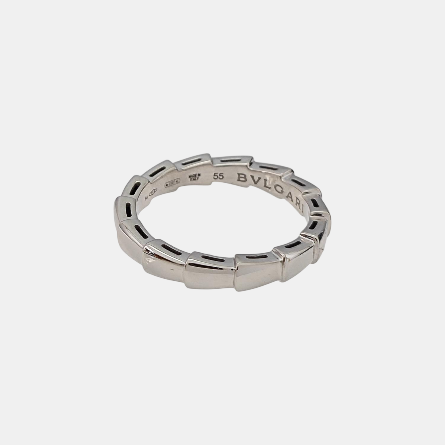 SERPENTI 18k White Gold Silver Ring EU 55