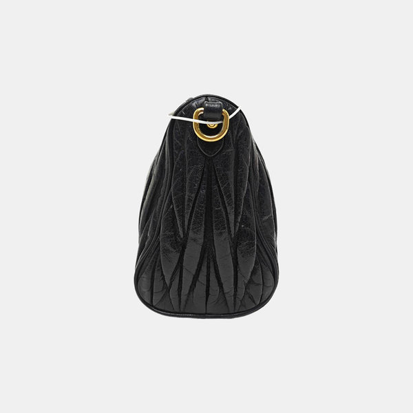 Quilted Lambskin Top Handle Bag Black