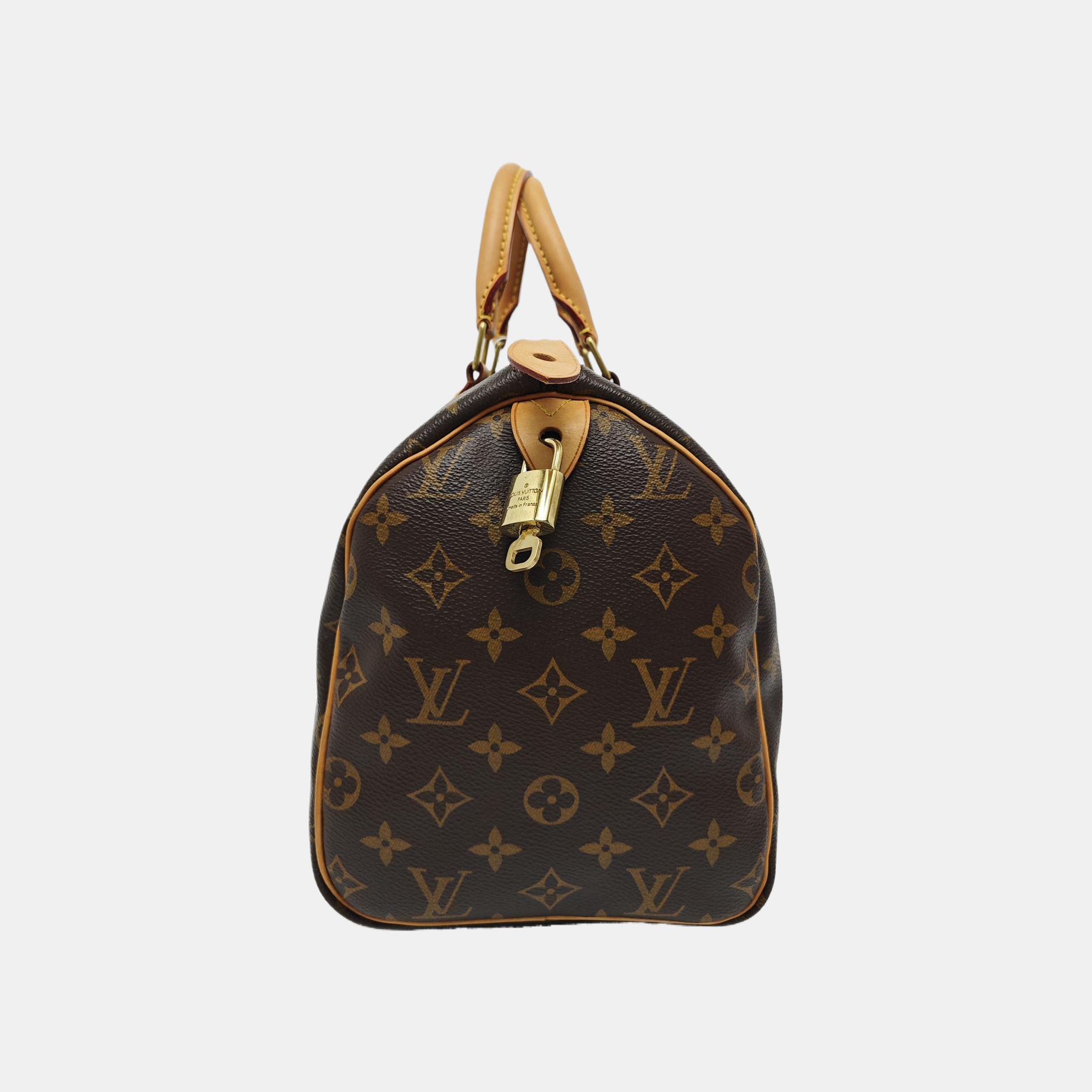 Authenticated pre-owned  SPEEDY 30 Monogram Coated Canvas Brown - Top Handle Bag at Looply