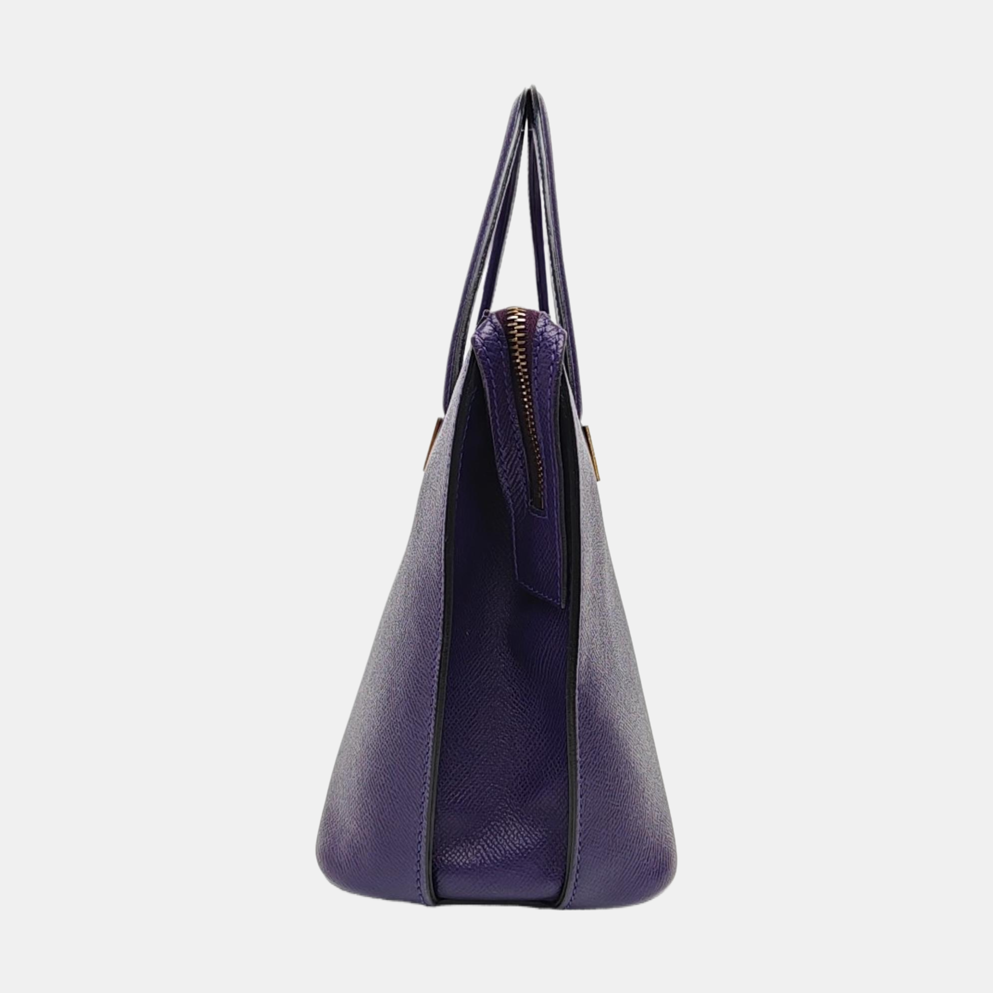 Calfskin Top Handle Bag Purple