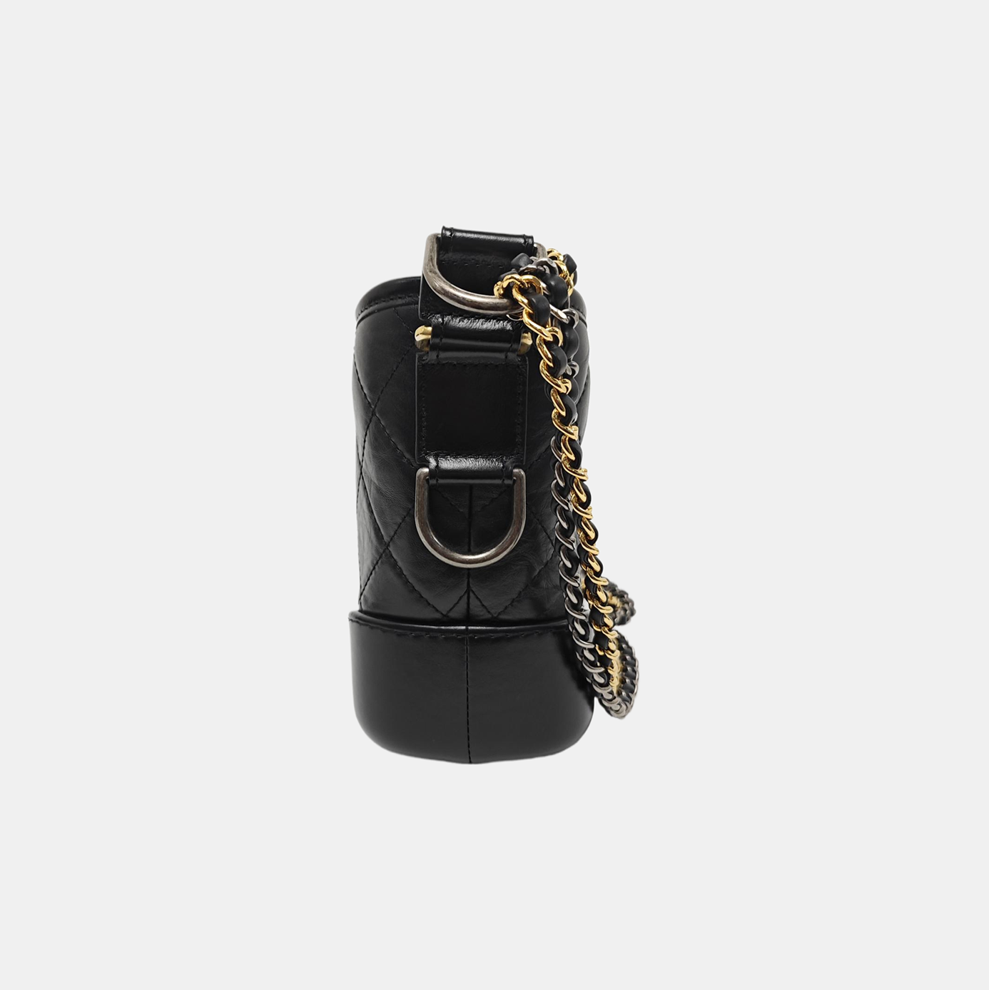 GABRIELLE Small Quilted Vintage Calf Black