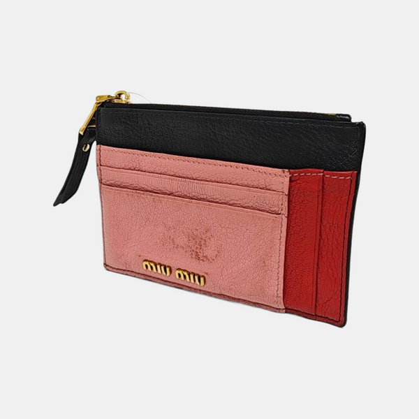 Leather Card Holder Pink