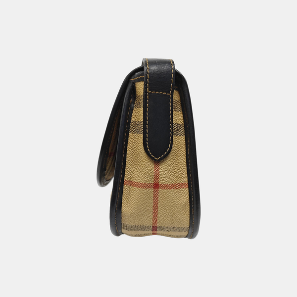 Coated Canvas Shoulder Bag Black