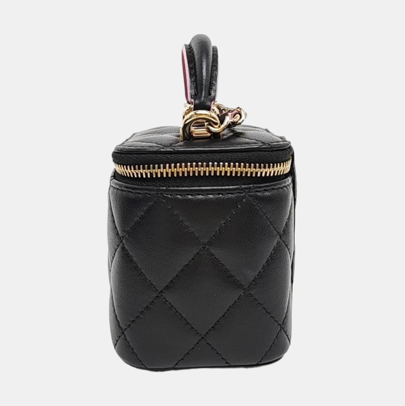VANITY CASE Mini Quilted Lambskin Black