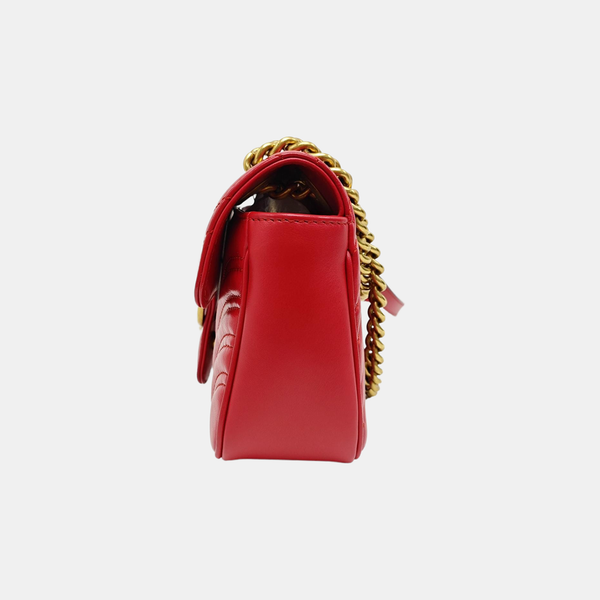 GG Marmont Small Quilted Calfskin Red