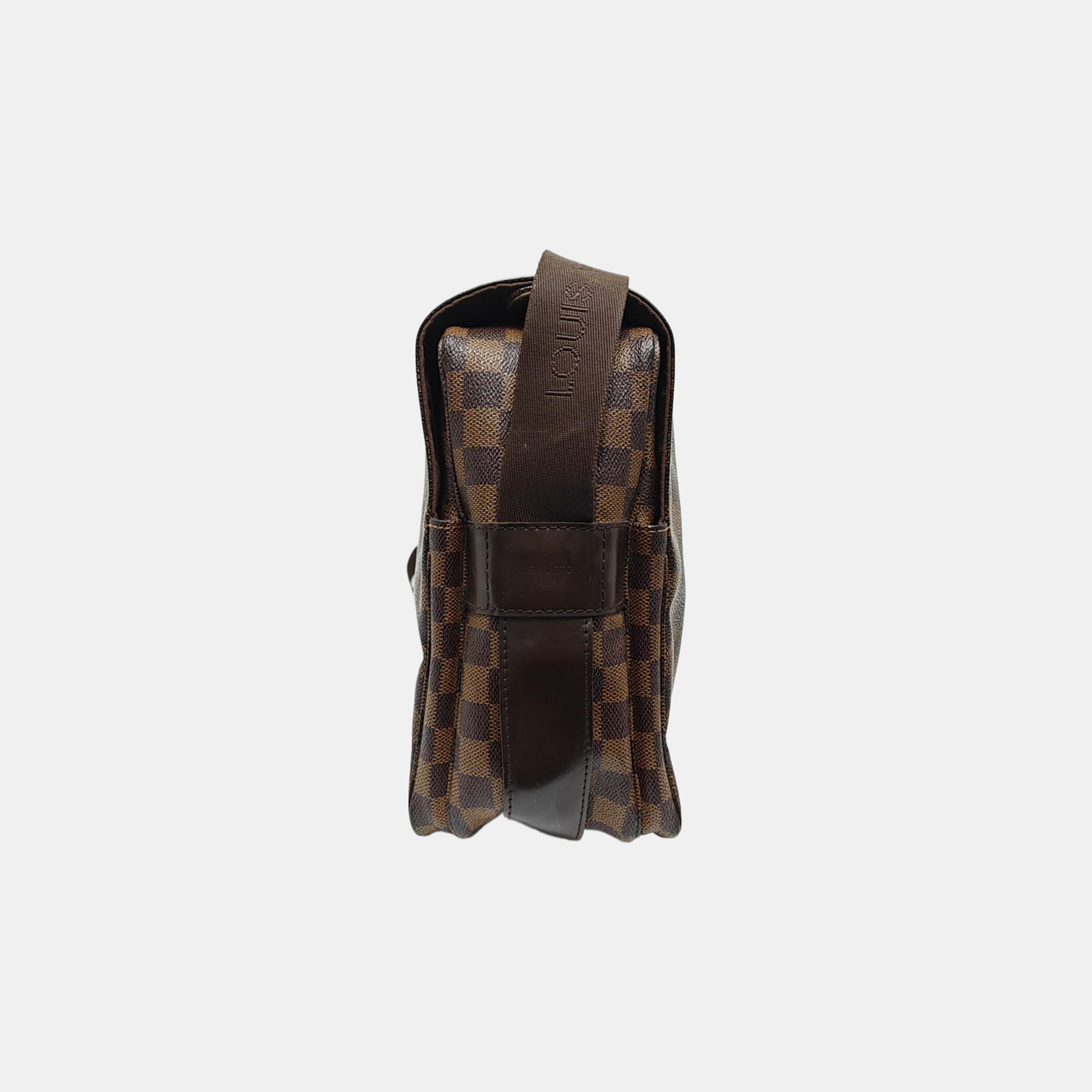 NAVIGLIO Damier Ebene Coated Canvas Brown