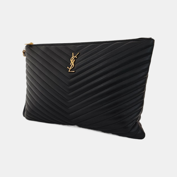 MONOGRAM Chevron Calfskin Black